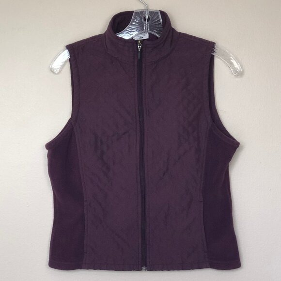 COLUMBIA Plum Quilted & Fleece Vest XS - Picture 1 of 7